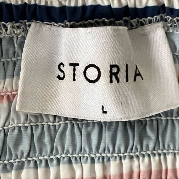 Storia Red White Blue Stretch Dress size L - Picture 2 of 6